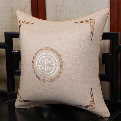 China Sustainable Embroidered Sofa Solid Linen Pillowcase Custom Furniture Decorative Pillowcase for sale