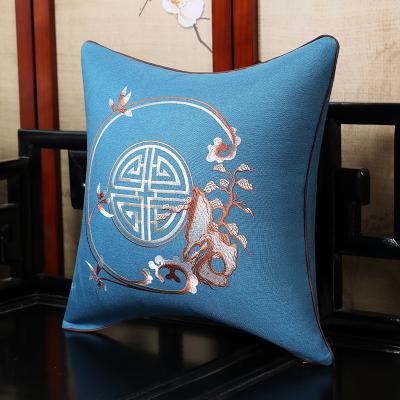 China Custom High Quality Viable Linen Embroidered Decorative Pillow Cover Square Sofa Solid Color Pillow Cover for sale