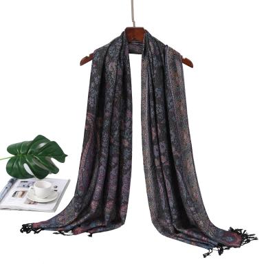 China Spring 2022 Women's Long Jacquard Cashew Cape Scarf Nepali for sale