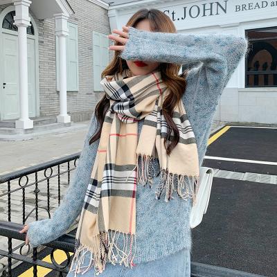 China Factory direct design all-match fashion new lattice lattice scarf autumn winter warm tassel cashmere shawl thickened super cover long lattice scarf for sale