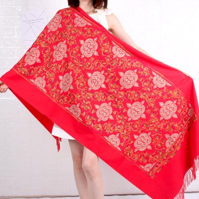 China Keep Warm Thickened Cashmere Embroidered Scarf Shawl For Autumn And Winter Large Warm Shawl With Ethnic Retro Style for sale