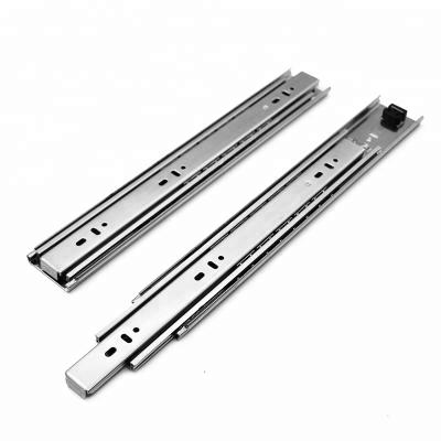 China 3 Fold+Full Extension 51mm Stainless Steel Heavy Duty Soft Narrow Cabinet Drawer Telescopic Slide for sale