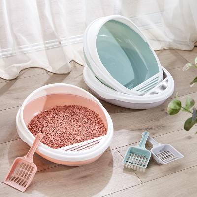 China Self-cleaning Modern Plastic Toilet Cat Litter Sieving Partially Enclosed Sustainable Large Luxury Box for sale