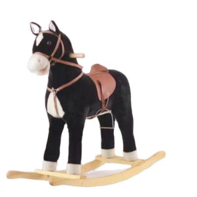 China Wholesale Simulation Plush Toy Stuffed Animal White Brown Rocking Horse For Baby for sale