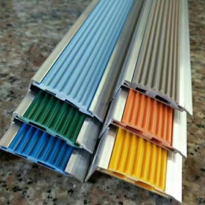 China Modern Aluminum Stair Nosing Colored PU Insert For Staircase Anti Slip for sale