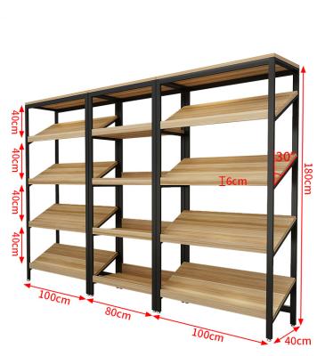 China Customized Wooden Iron Promotion Double Sided Frame For Vegetable Fruit Cake Display Stands for sale