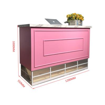 China Modern Customized Checkout Counter Reception With Drawers For Stores Wooden MDF Picked Up Cashier Table Top For Retail Store Morden Checkout System for sale