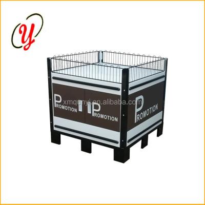 China Double Sided Metal Supermarket Rack Box Shelf For Hot Sales Promotion Props Storage Rack for sale