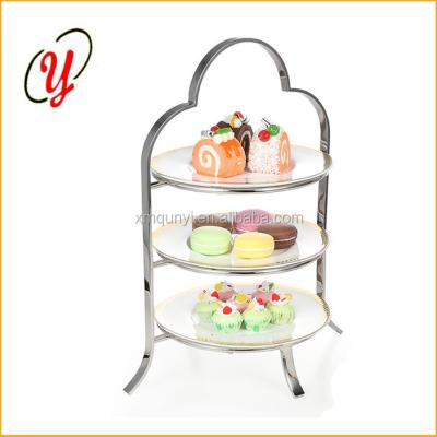 China Fruit Pretty Fruit Dish Cart Cake Stand Table Racks Elegant Design Free Standing Stnding Display Unit for sale