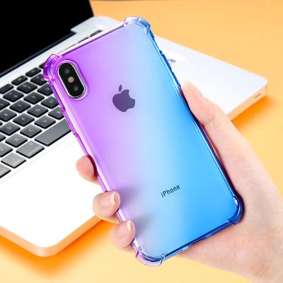 China High Quality Dirt-resistance Airbag Gradient TPU 1.5mm Shockproof Case For iPhone Xs/Xr/Xs Max Cell Phone Case for sale