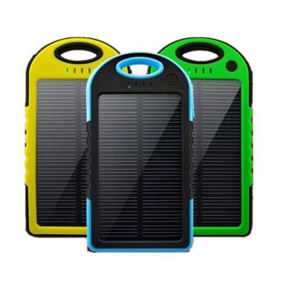 China Cheapest solar power bank portable power bank 5000mah solar charger with hook hanger and flashlight for sale