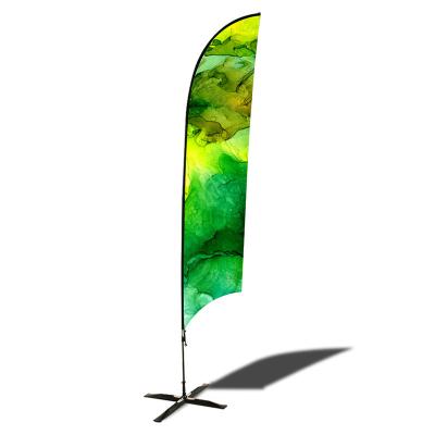 China Wholesale Custom Outdoor Advertising Polyester Swooper Feather Banner Sign Beach Flags for sale