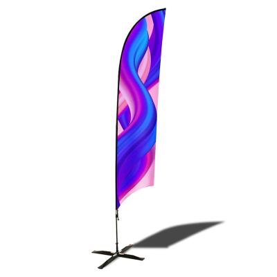 China Custom Advertising Polyester Printed Dye Sublimation Outdoor Beach Feather Flag Custom Print Flag Double Sided for sale