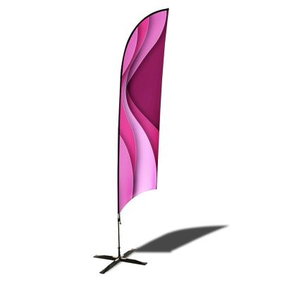 China Advertising Beach Fiberglass Pole Feather Flag Poles Kit Full Swooper Feather Custom Flag Stand for sale