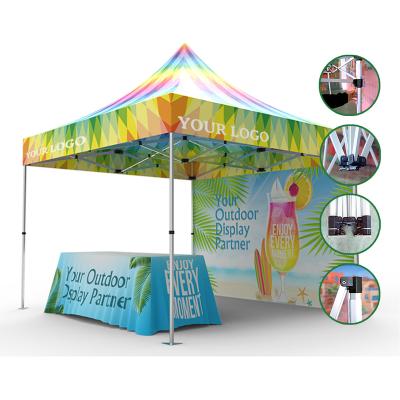 China UV Resistance Custom 50mm Aluminum Frame Pop Up Canopy 10x10 Outdoor Promotional Tents for sale