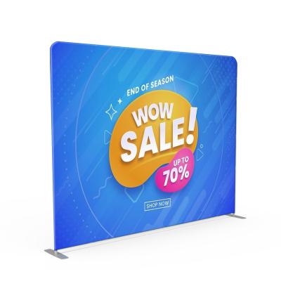 China Lightweight Portable Trade Show Booth Wall Advertising Event Sale Backwall Tension Stretch Fabric Display for sale