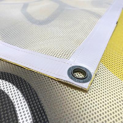 China Cheap Vinyl Mesh Fence Weight Fencing Banner , Vinyl Polyester Advertising And Promotion Event Canvas Mesh Banner Material With Pvc for sale