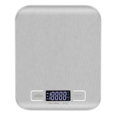 China WITH LID Low Price Stainless Steel 5Kg 11Lb Multifunctional Thin Electronic Kitchen Food Digital Weighing Scale for sale