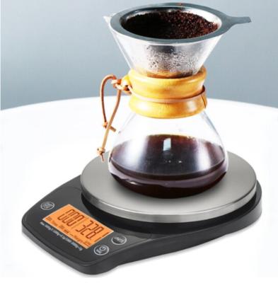 China Brew Coffee Timer 3Kg 0.1g LCD Digital Weight Machine Electronic Timing Brew Espresso Coffee Scale for sale