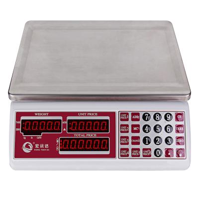 China With Scale Tray 30KG / 40KG Kitchen Shops Supermarkets Electronic Price Calculating Scale for sale