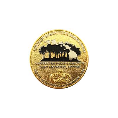 China High Quality Custom Gold Plated Europe Enamel Flat Badge Souvenir Rare Edge Challenge Coin for sale