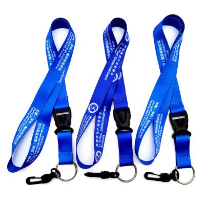 China Promotional Custom Woven Polyester Lanyard Polyester Jacquard Neck Lanyard With Eagle Mouth Hook for sale