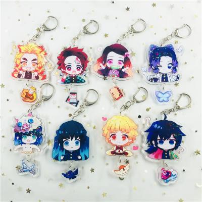 China Contact Customer Service Factory Manufacture Custom Japan Anime Unique Printed Acrylic Charm Key Chain With Glitter Hologram for sale