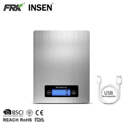 China Fast On Chargeable Stainless Steel 5000G Digital Cookware USB Fool Baking Scale for sale