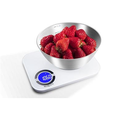 China Weight Measuring Chargeable 3.7V USB Battery 10000G Digital Manual Electronic Kitchen Food Scale With Stainless Steel Bowl for sale