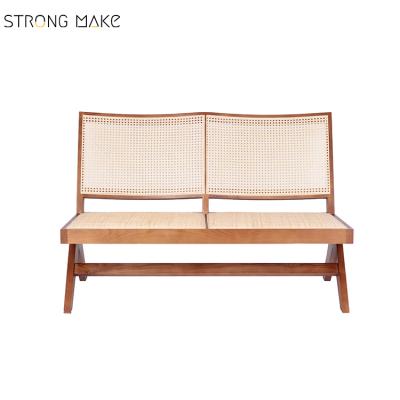 China Factory direct cooling leisure chairs wooden rattan chairs living room furniture 2 seaters sofa chairs for sale