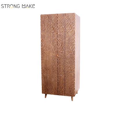 China Nightstands Furniture Bedroom Furniture Middle Eastern Style Brown Large Ash Frame Fabrics Wood Wardrobe For Living Room Hotel Use for sale