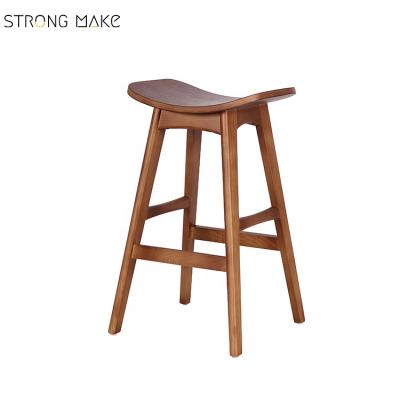 China Waterproof Wholesale Modern Bar Furniture Solid Wood Bar Stool Chair For Restaurant for sale