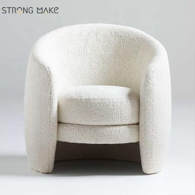 China Modern Wholesale Sofa Armchair Lamb Wool Sofa Luxury Single Living Room Rotation Chair for sale