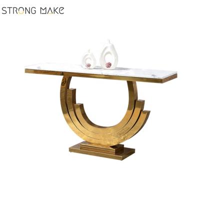 China Rectangular Stainless Steel Modern Marble Dining Table Gold Scallop Dining Table Furniture Set for sale