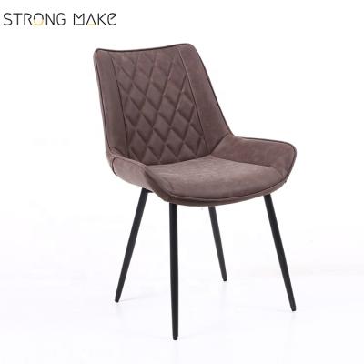 China Ergonomic Gray Vinyl Chair Upholstery Accent Gray Vinyl Dining Chair Italian Dining Chair for sale