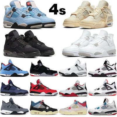 China High Quality Women OG CUSHIONING 4 Retro 4s Bred Black Mens Fashion Sneakers Cat University Blue Fire Red 4 Basketball Shoes for sale