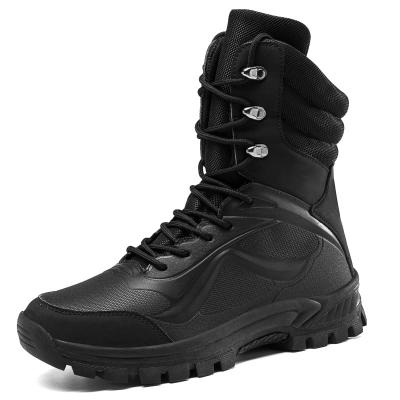 China Lightweight high quality outdoor waterproof rubber military tactical men leather boots drop jungle safety army shoes sale for sale