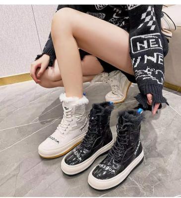 China CUSHIONING fashion trend basics leather women's lace combat boot for women with heels and fur women's knee boots for sale