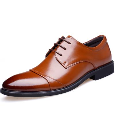 China Brown Retro Lightweight Elegant Wedding Men's Handmade Leather Formal Shoes From China for sale