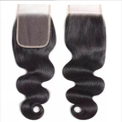 China Wholesale 100% Straight Wave 4x4 Lace Front Human Hair Natural Virgin Lace Closures for sale