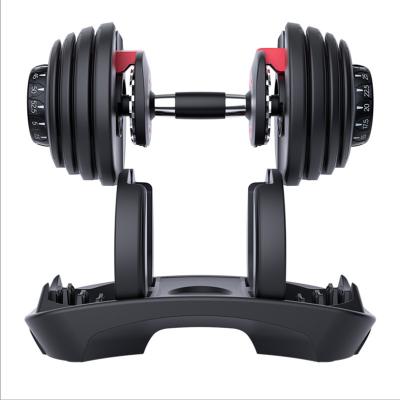 China Competitive Price Adjustable Wholesale Black Weight Hex Rubber Dumbbell for sale