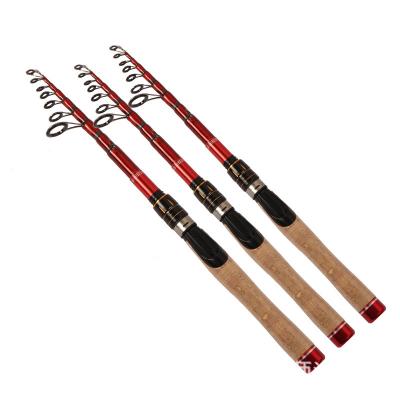 China New Wholesale Price Carbon Fiber Professional Telescopic Fishing Rod Wood Handles for sale