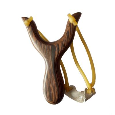 China Durable 2022 Best Outdoor Shooting Durable Durable Wooden Slingshot Toy Accurate Powerful Round Rubber Band for sale