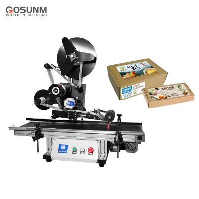 China New GOSUNM Food Making Labeling Machine Portable Small Size Desktop Table Flat Sticker for Paper Boxes for sale