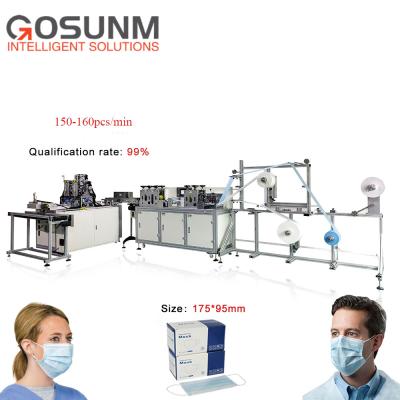 China food & Beverage Factory Machine Medical 3ply Mask Making Machine Price Flat Mask Machine for sale