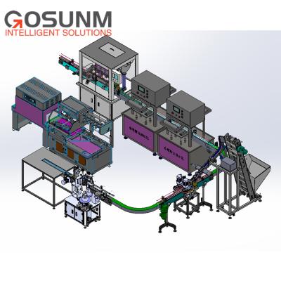 China GOSUNM Automatic Self-Overflowing Wet Wipes Filling Machine With Bottle Sealing Machine Line for sale