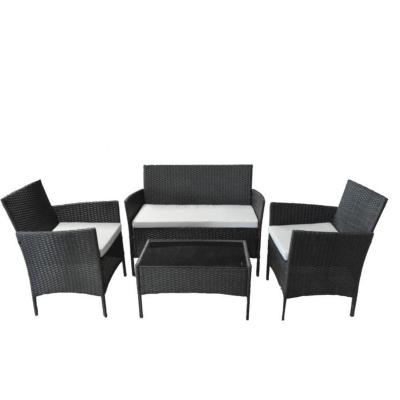 China Classics Waterproof Garden Furniture Outdoor Patio Restaurant Rattan Sofa Sets 4 Pcs Sofa With Table for sale