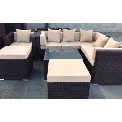 China Affordable Garden Sofa Wholesale Garden Sofa Set Outdoor Furniture Multiply Sofa 9pcs Rattan Sofa Set for sale