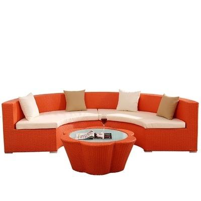 China Garden Set Outdoor Sand Beach Rattan Furniture / Plastic Wicker Weave Sofa for sale