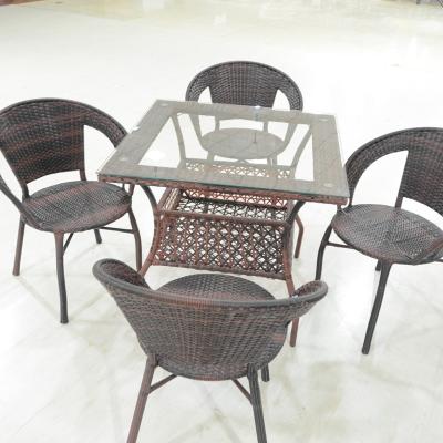 China Garden Set Wicker Dining Tables And Chairs Cheapest Price Set Table Dinner Outdoor Patio Furniture For Sale for sale